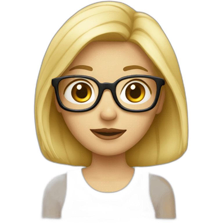 Fille blonde et avec des lunette  emoji