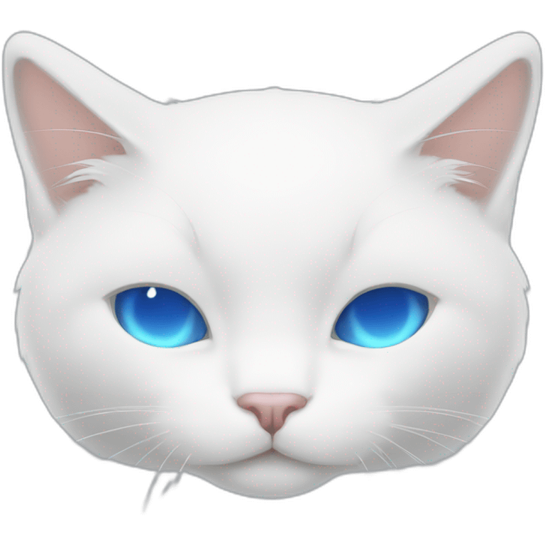 White cat with blue eyes sleeping emoji