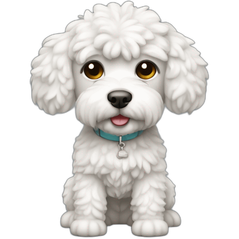 caniche toy blanco cuerpo completo emoji