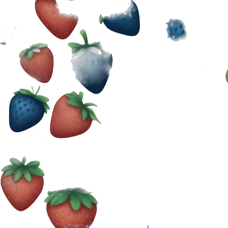 a navy blue strawberry emoji