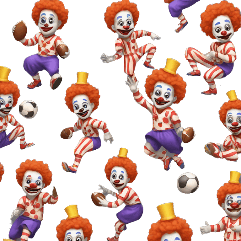 Clowns playing football emoji