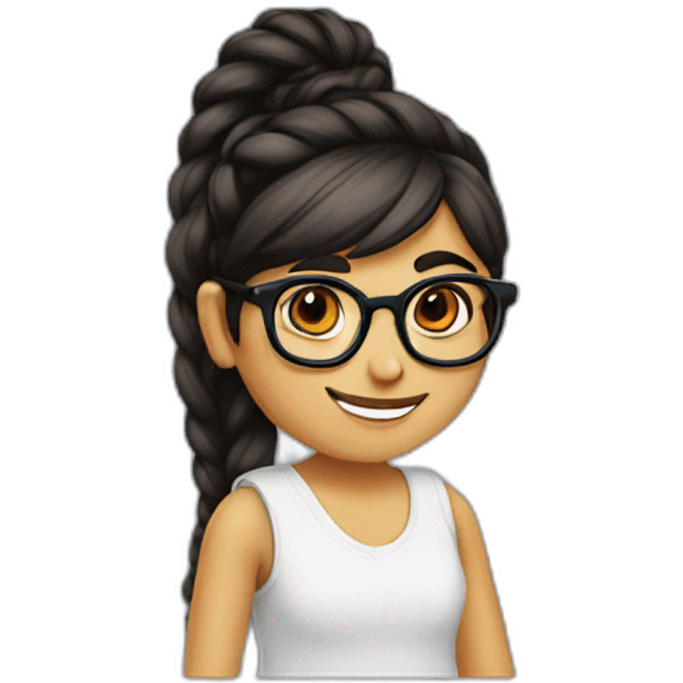 Mia Khalifa with a braid cute smile emoji