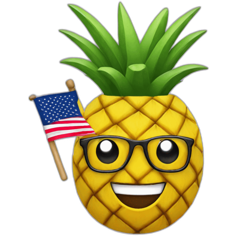 supporter with a flag with a pineapple on it emoji