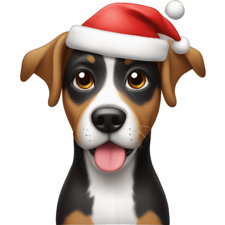 Dog with christmas hat emoji