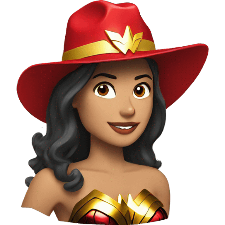 wonder woman in funy hat emoji