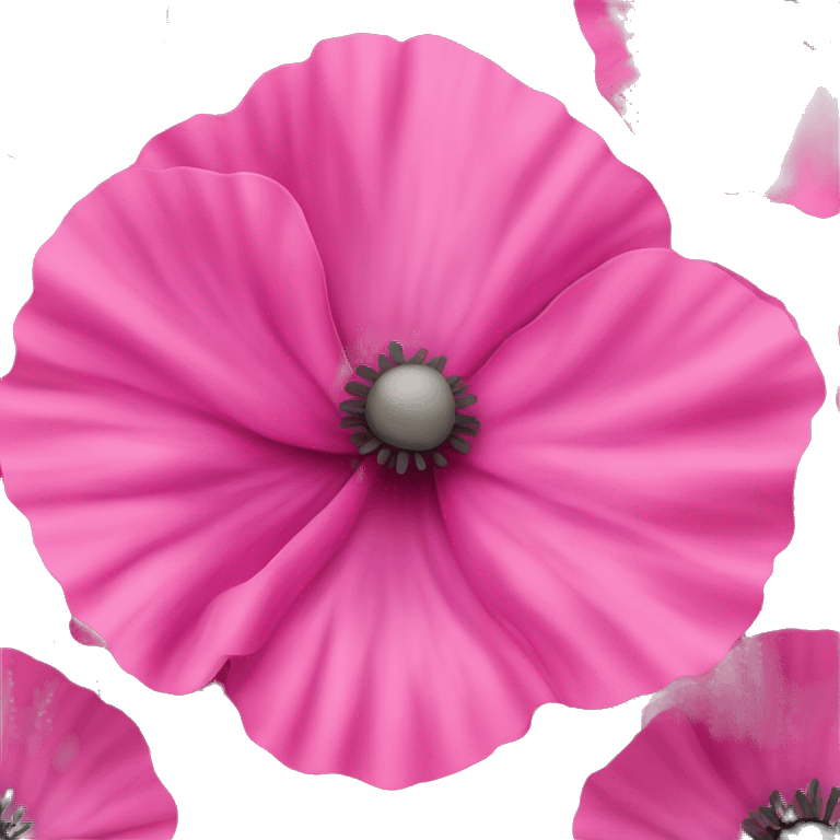 Bright pink poppy flower emoji