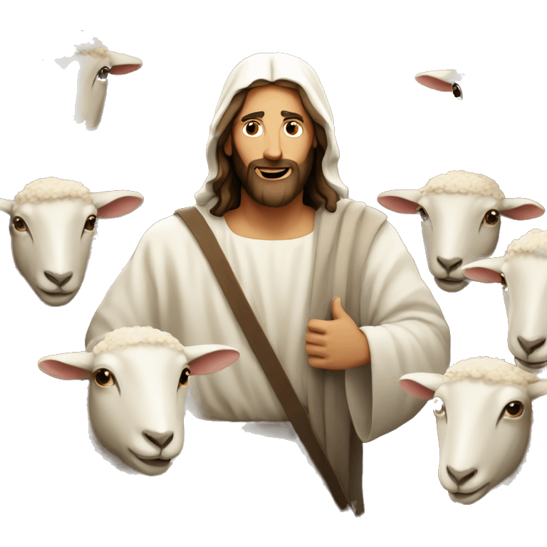 Jesus with sheep emoji