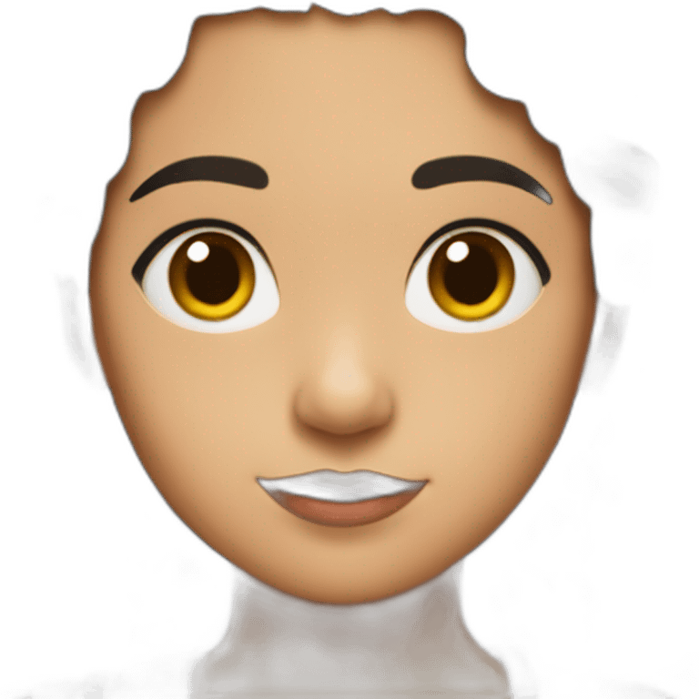 Niña Morena rizada emoji