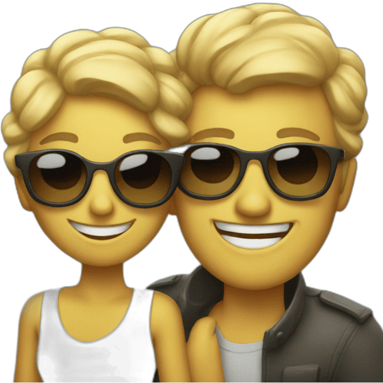 happy duo in shades emoji