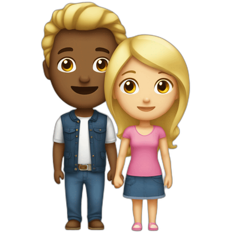 Amoureux brun et blonde emoji