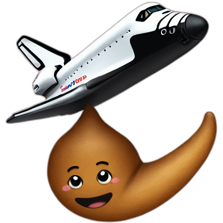 poop on top of a space shuttle emoji