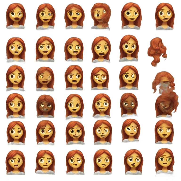 Red headed women saying “I don’t emoji