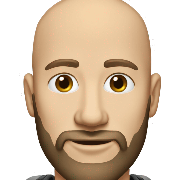 30 year old white Man beard bald with brown eyes skier emoji