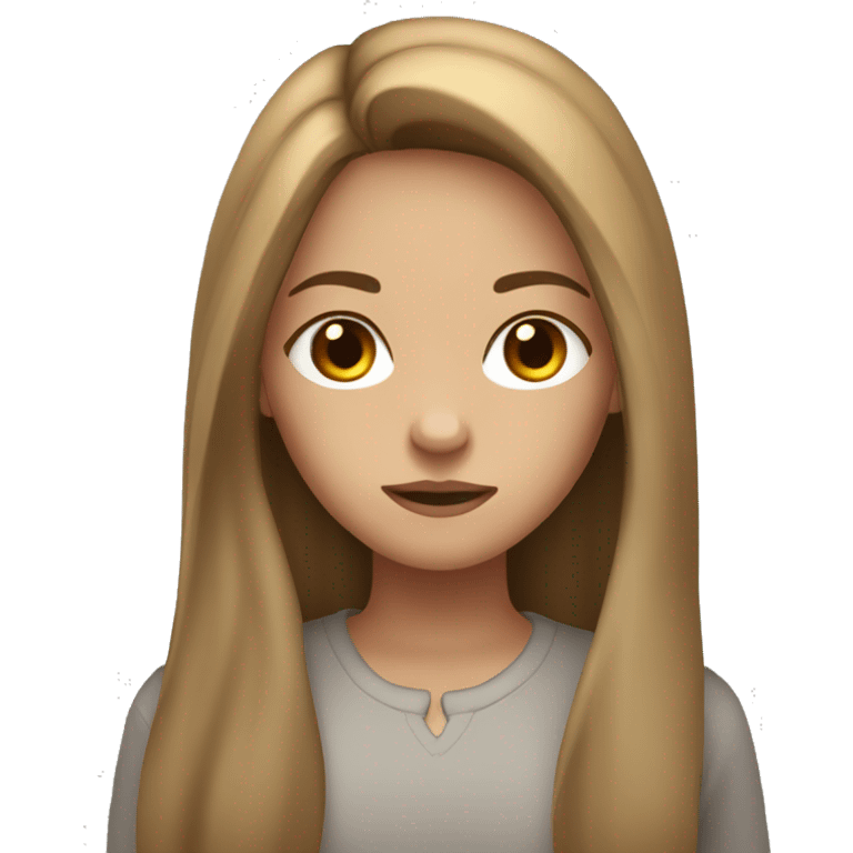 Girl with long light brown hair, gray eyes, and a scar on one of her eyes. emoji