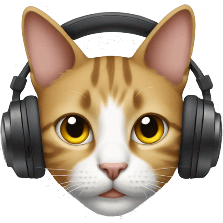 Cat with headphones emoji