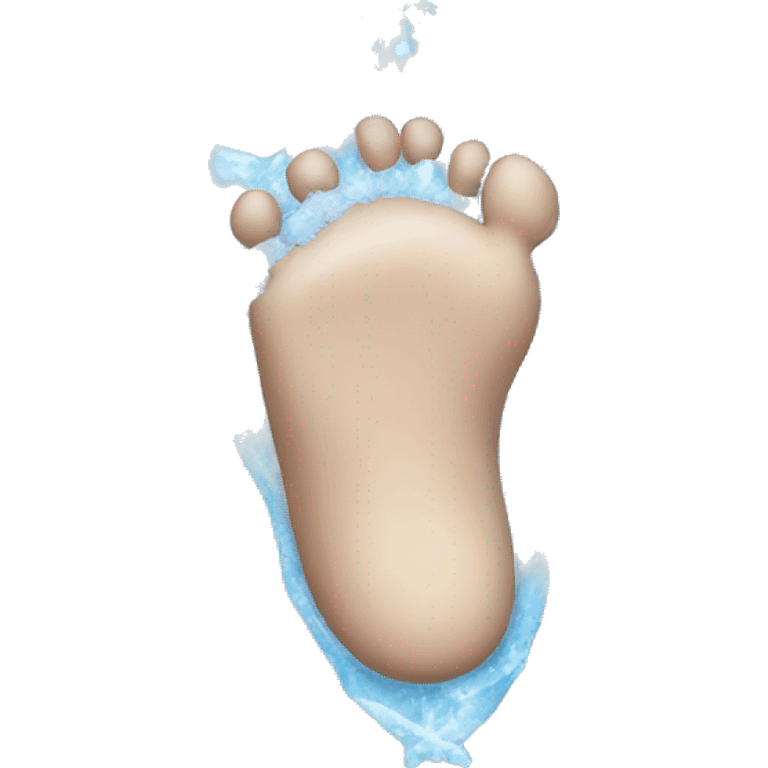 A human foot frozen emoji