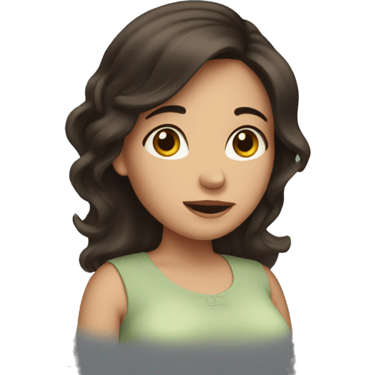 Pregnant brunet girl emoji