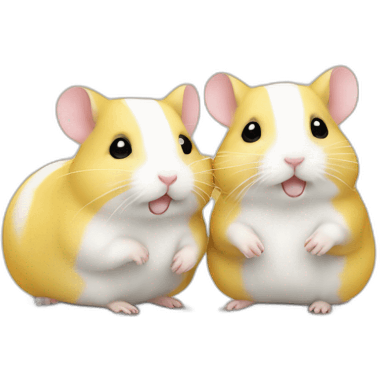 jangalian Hamster couple white and yellow emoji