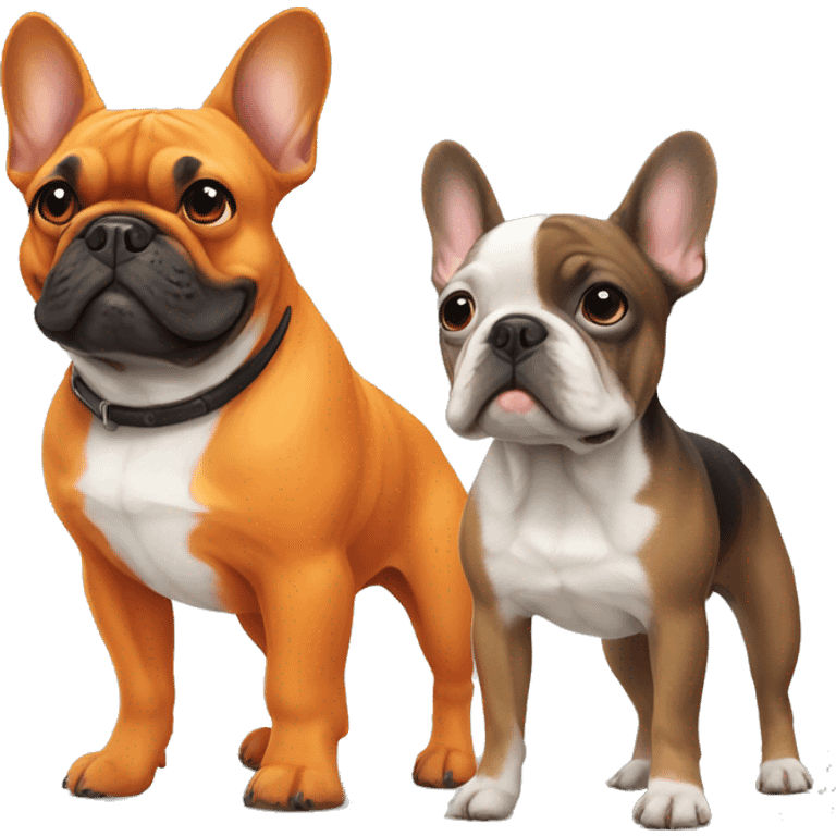 French bulldog and orange dog emoji