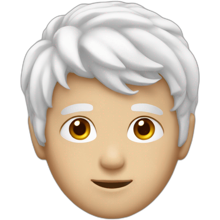 White hair boy with red horns emoji