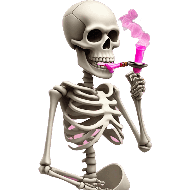 Skeleton with pink hookah  emoji