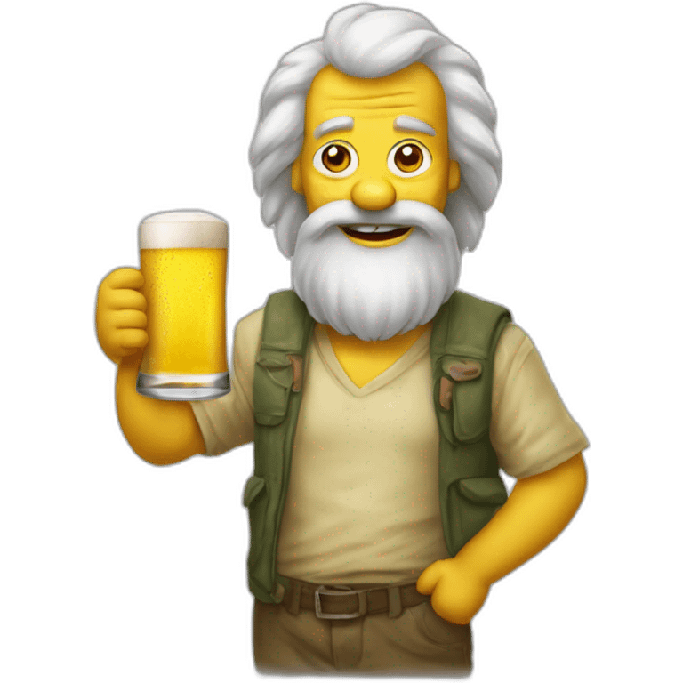 Homère Simson avec une bière emoji