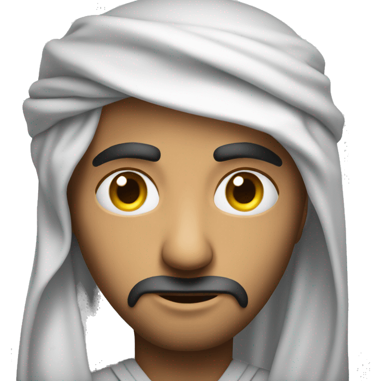 Arab holding his head with his hands photorealistic serious emoji