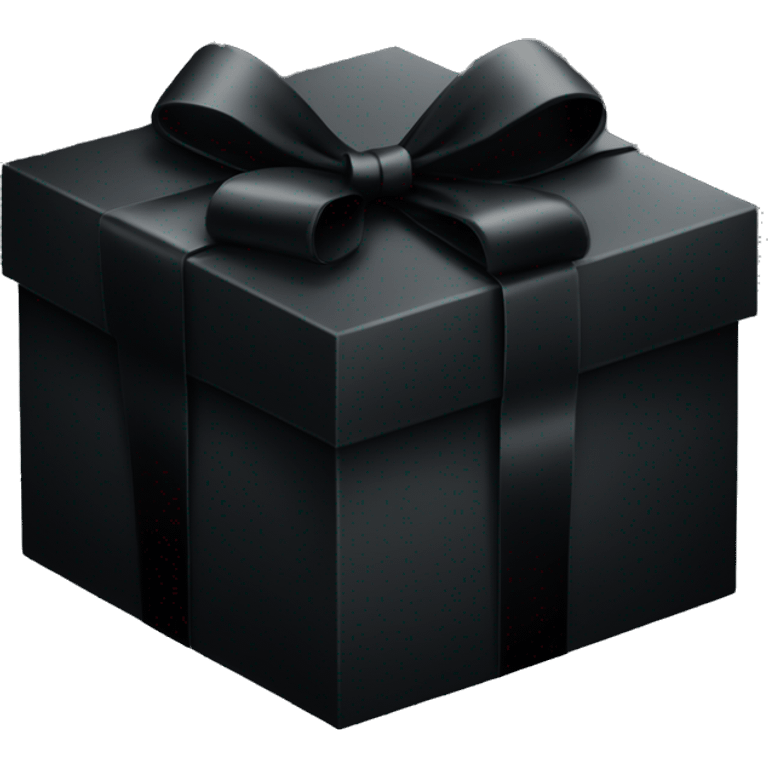 All black gift box with black bow emoji