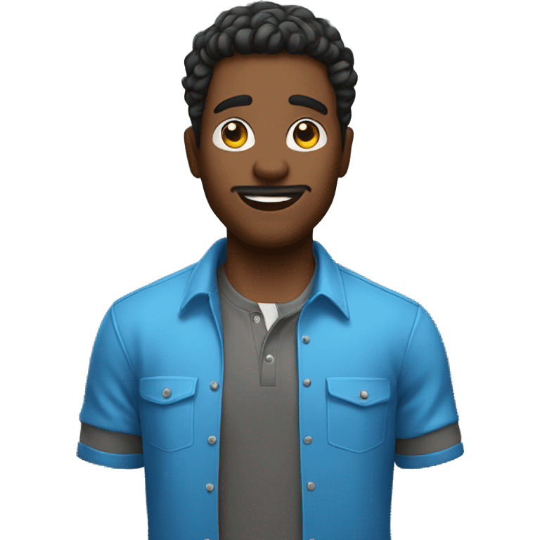 cool guy with blue shirt emoji