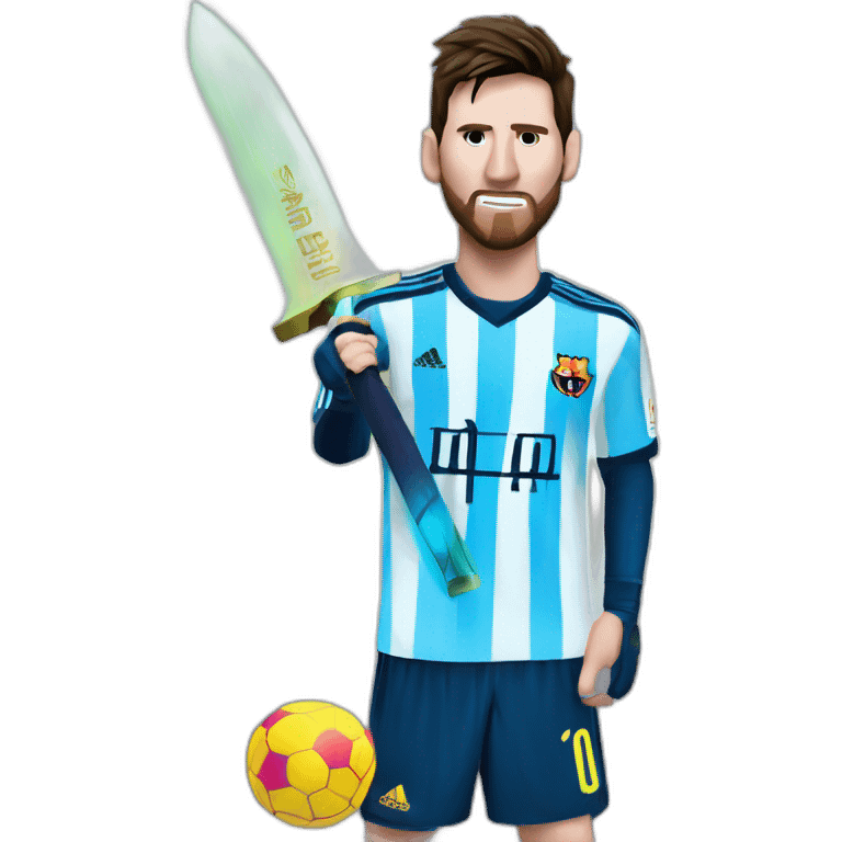 Messi tenant un sabre laser emoji