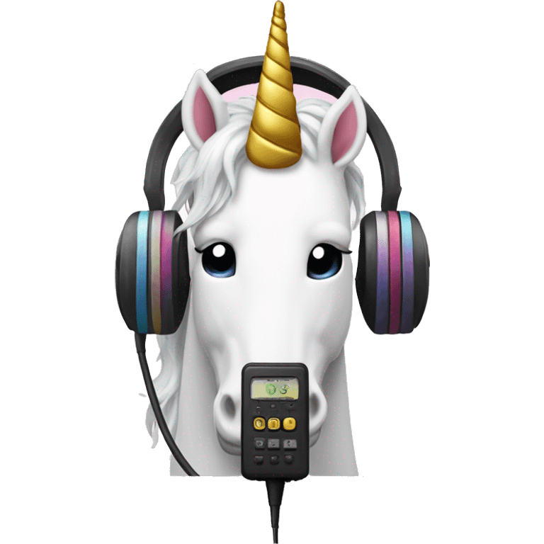 A unicorn on a radio emoji