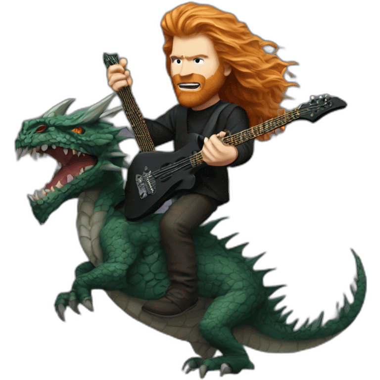 Dave Mustaine ridding dragon of death emoji