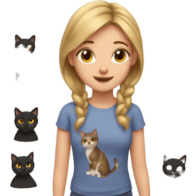 A girl with cats  emoji