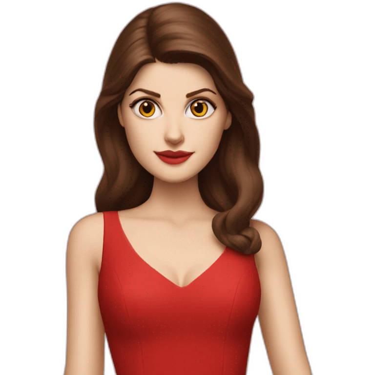 Alexandra Daddario red dress emoji