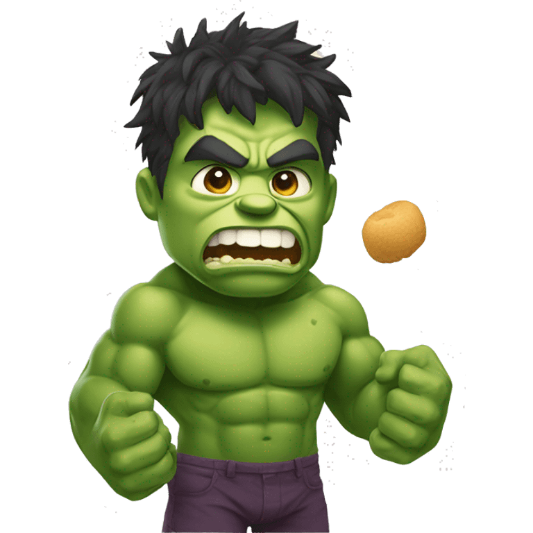 Hulk qui mange des nouille emoji