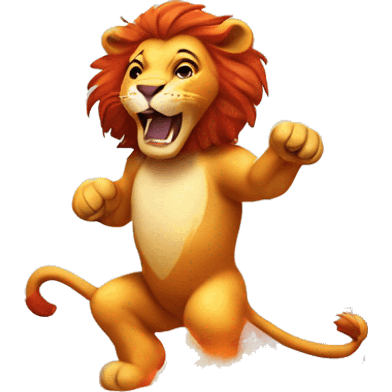 circus lion jumping through flames emoji