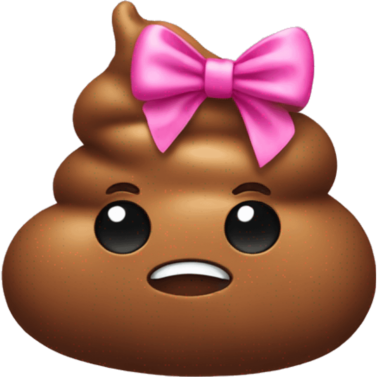 Poop with pink bow emoji