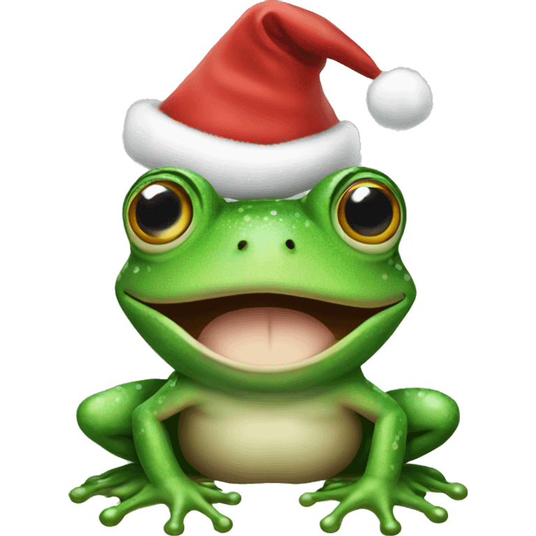 Christmas frog emoji