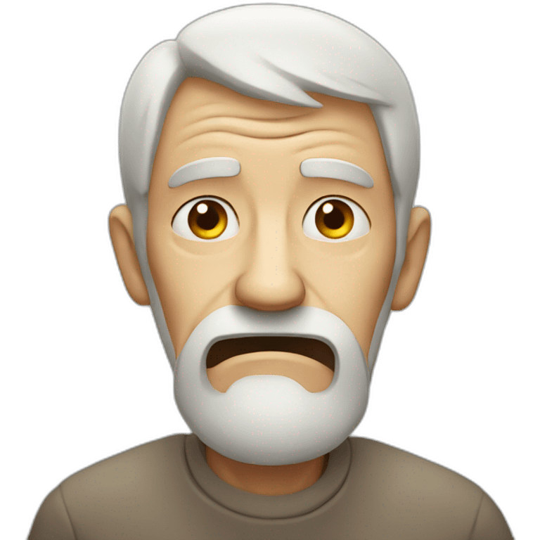 Old man hungry and sad emoji