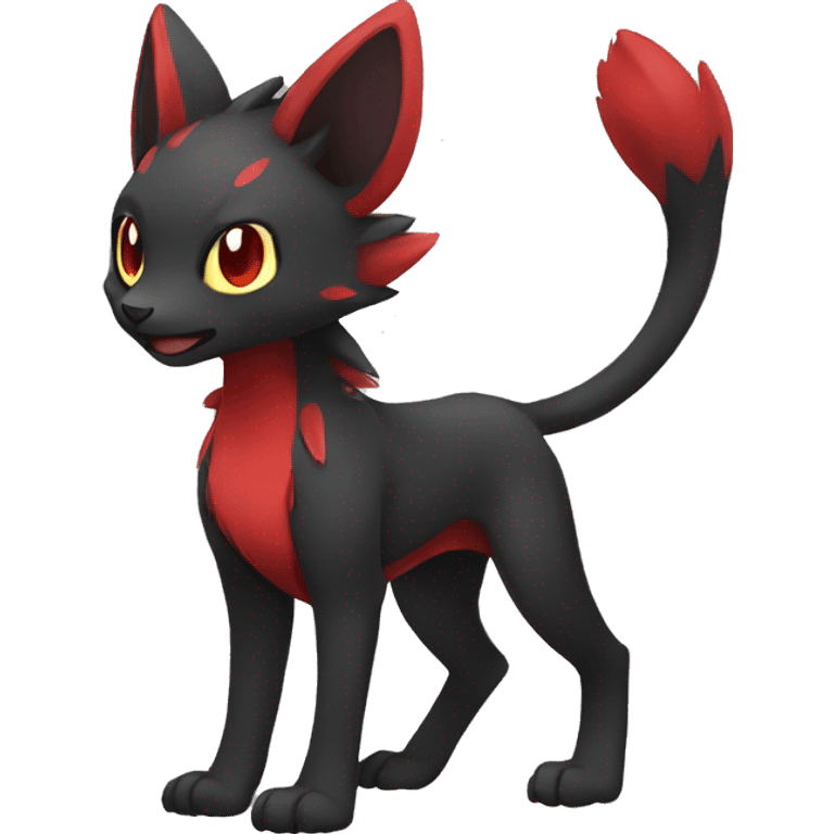 Cute cool black red animal hybrid Fakemon full body emoji