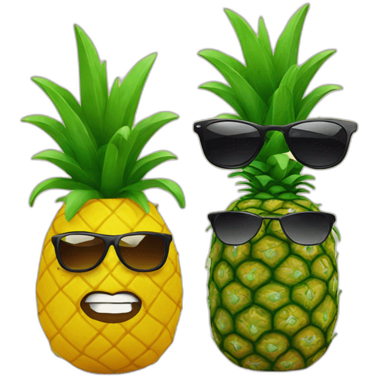 Pineapple in sunglasses and with tequila emoji