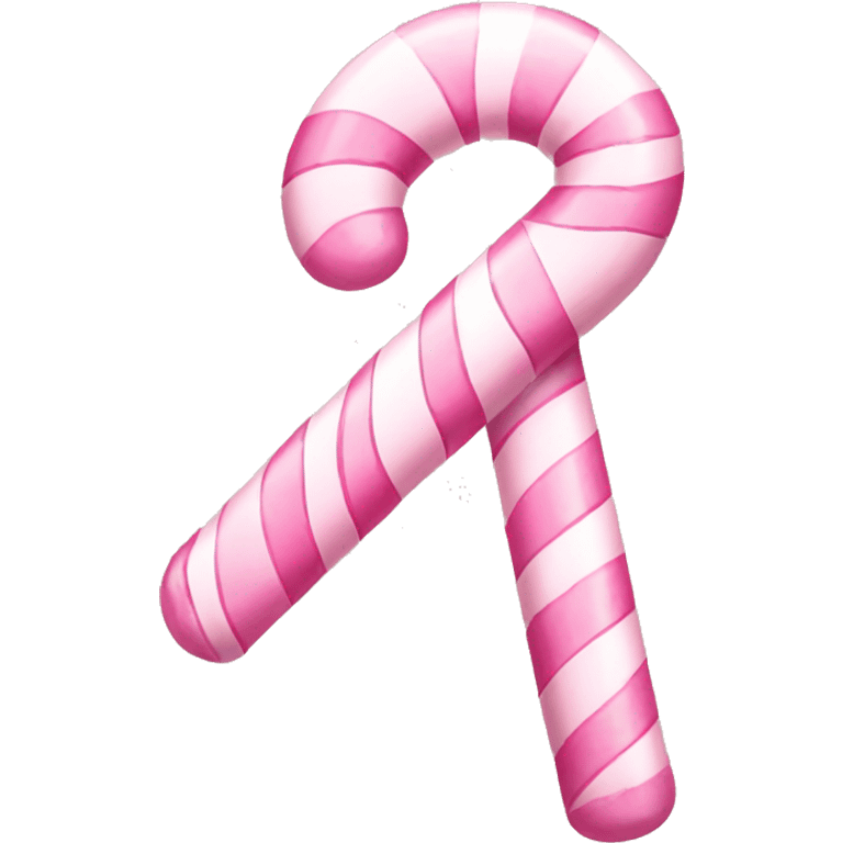 Pastel pink candy cane with bow  emoji