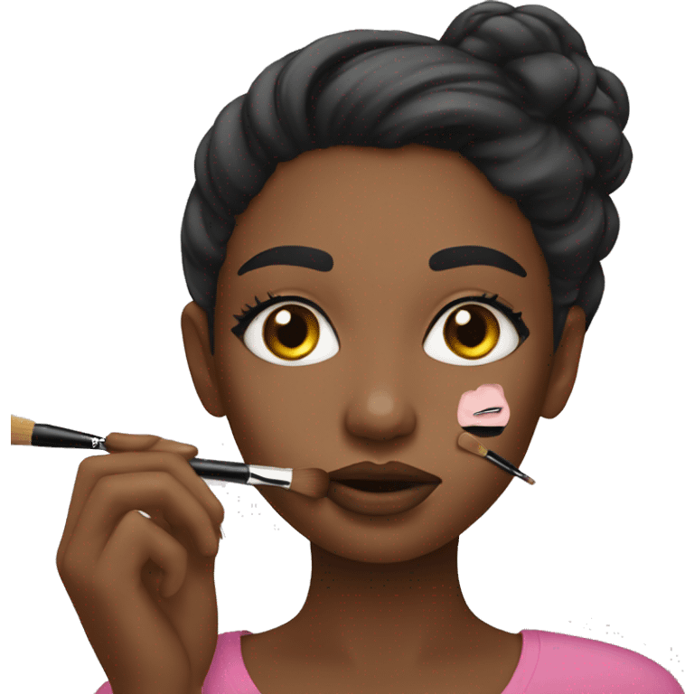 girl doing her makeup emoji