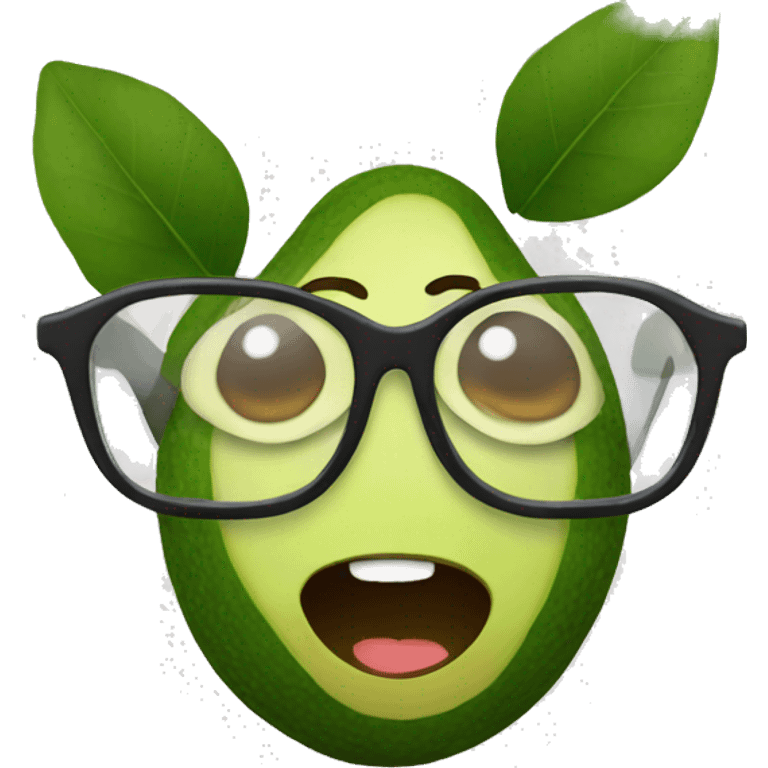 An avocado with glasses emoji