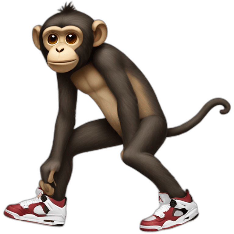 Monkey wearing Jordan 4 on its feet emoji