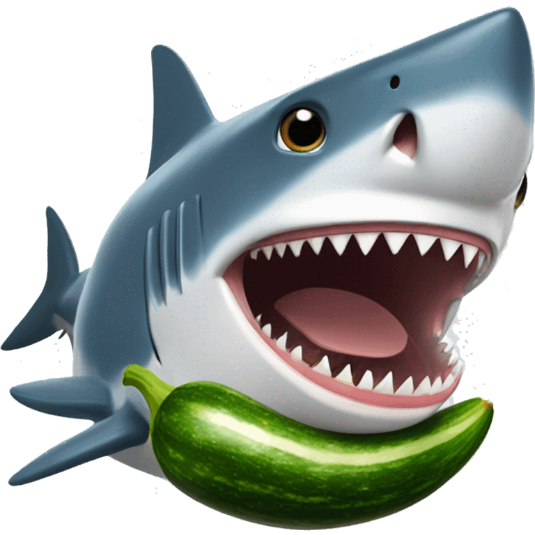 shark eating a zucchini emoji