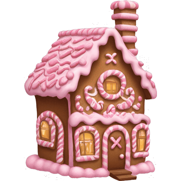 Pink gingerbread house  emoji