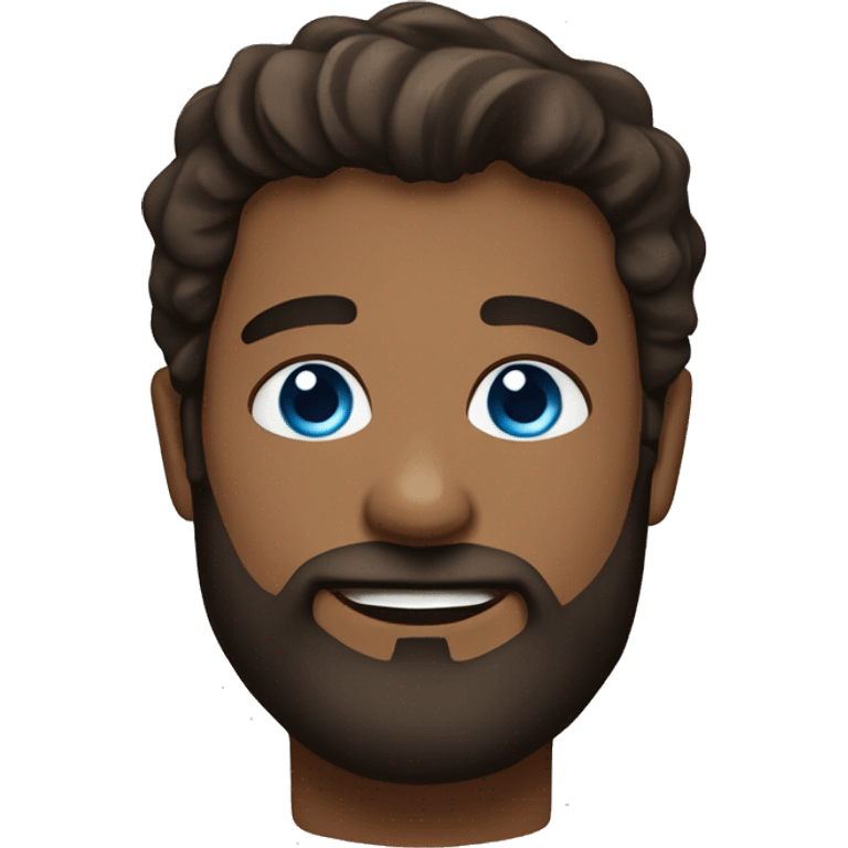 Flavien audebert bearded brown man with blue eyes emoji