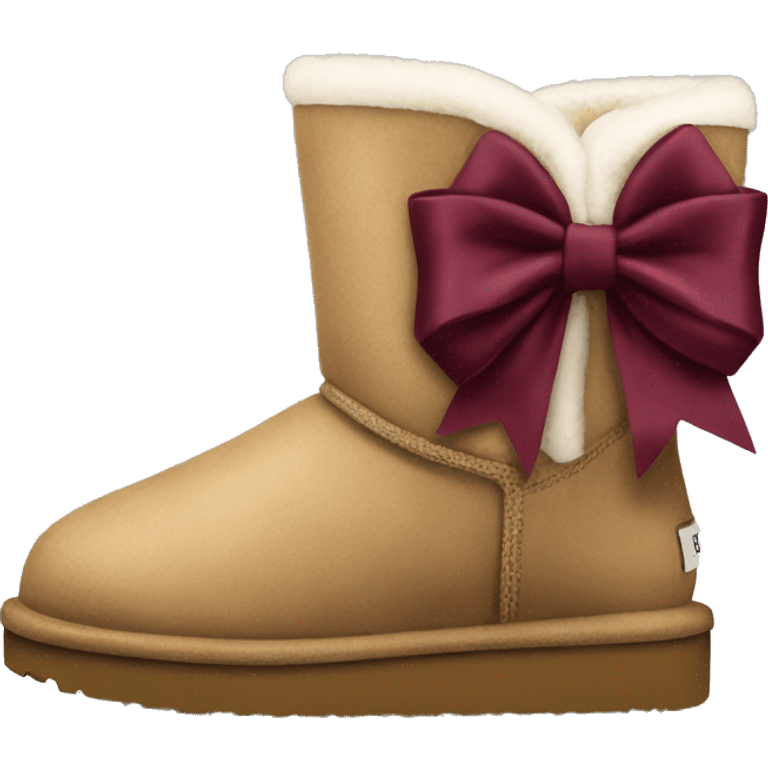 ugg boots with burgundy bows emoji