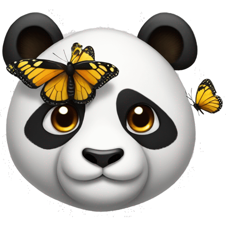 Panda with butterfly on his head emoji